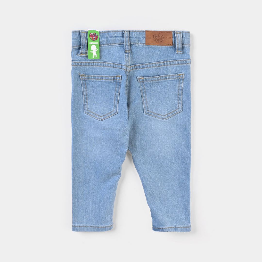 Infant Girls Denim Stretch Denim Pant Basic-Ice Blue