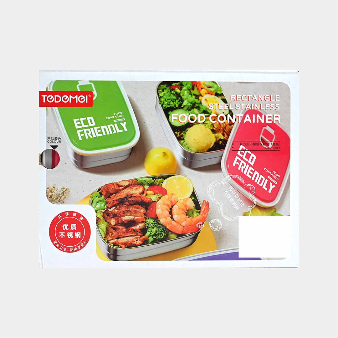 Stainless Steel Lunch Box Food Container 3 Pcs