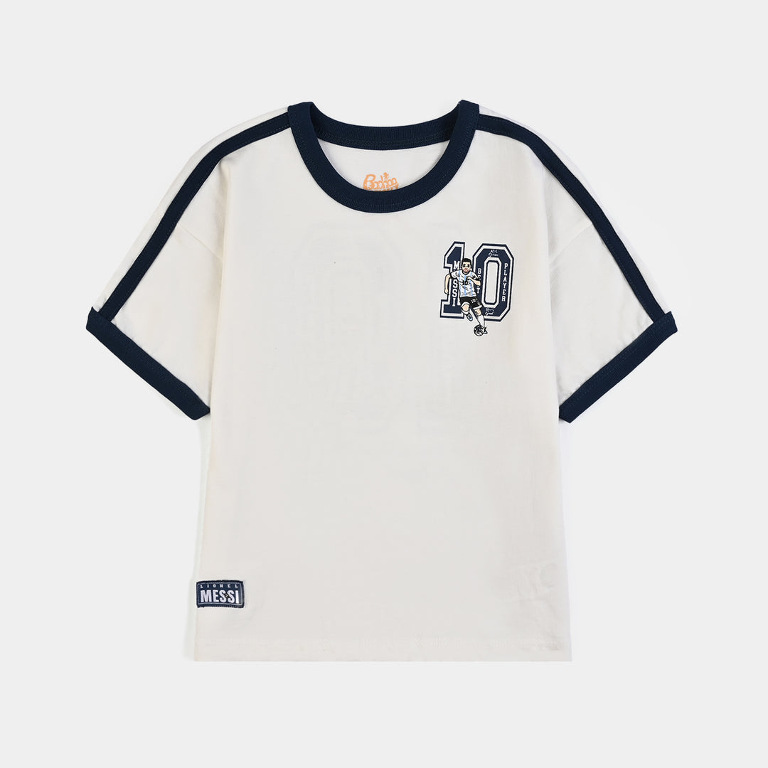 Boys Cotton Jersey T-Shirt H/S 10-WHITE