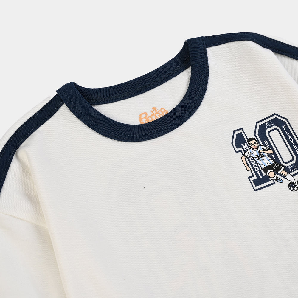 Boys Cotton Jersey T-Shirt H/S 10-WHITE