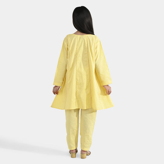 Girls Jacquard 2-Piece Set – Yellow