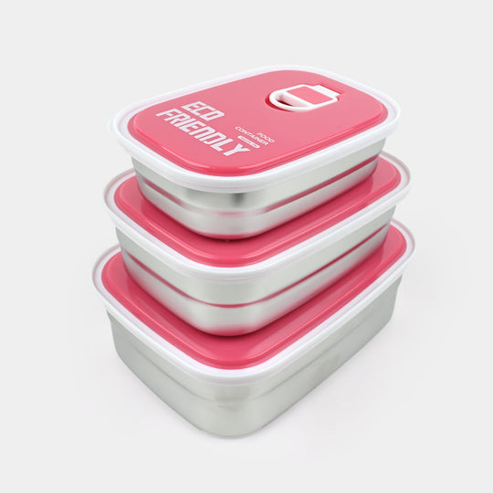 Stainless Steel Lunch Box Food Container 3 Pcs