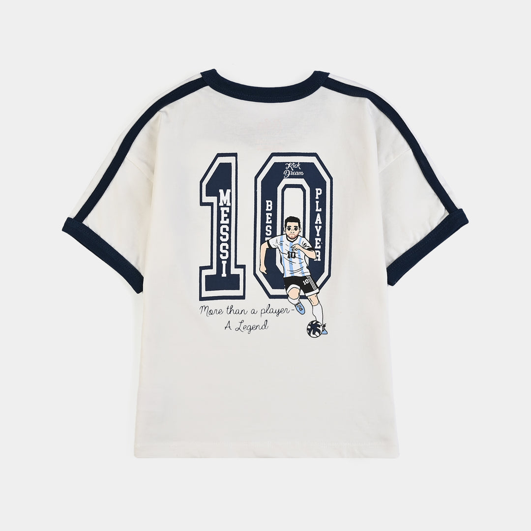 Boys Cotton Jersey T-Shirt H/S 10-WHITE