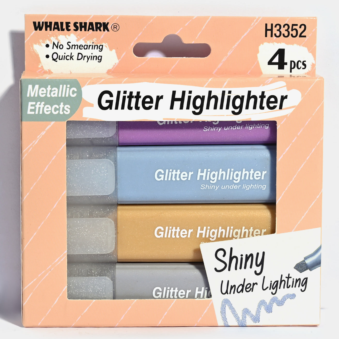 Glitter Highlighter Marker Set 4Pcs
