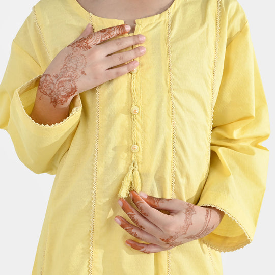 Girls Jacquard 2-Piece Set – Yellow