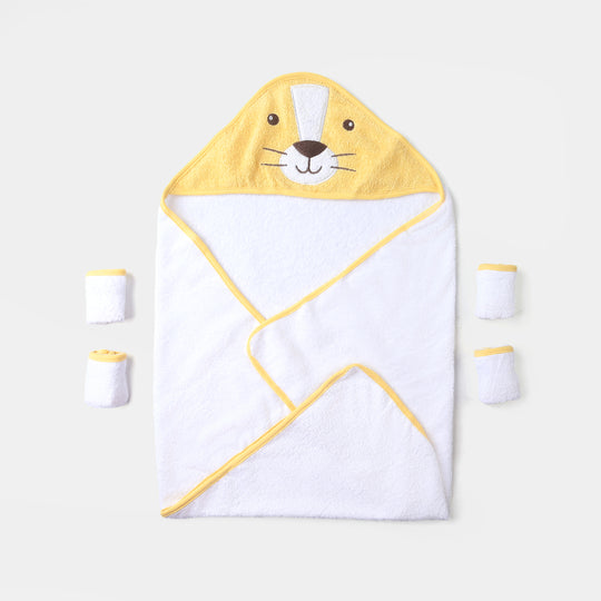 BABY HOODED BATH TOWEL SET | 975-YELLOW LION