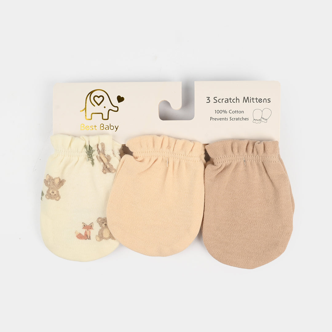 3-Pack Newborn Baby Mittens