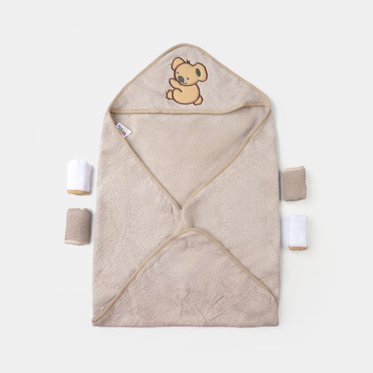 BABY HOODED BATH TOWEL SET | 975-BROWN BEAR