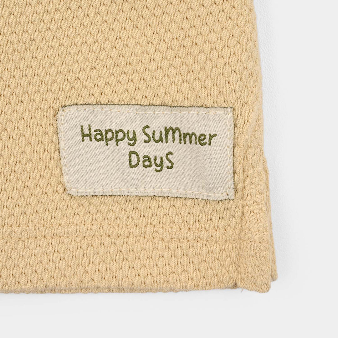 Infant Boys Cotton PK Polo - Warm Sand