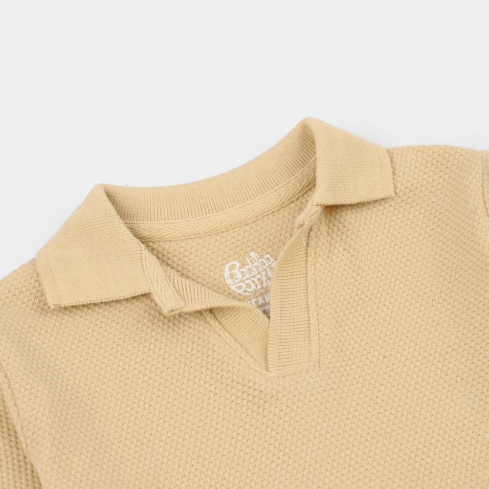 Infant Boys Cotton PK Polo - Warm Sand