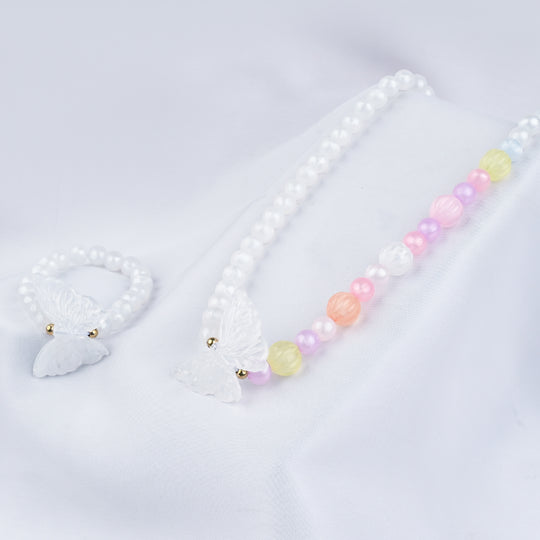 GIRLS ELEGANT BEADED NECKLACE & BRACELET