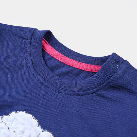 Infant Girls Cotton Jersey T-Shirt Perfect-Navy Blue