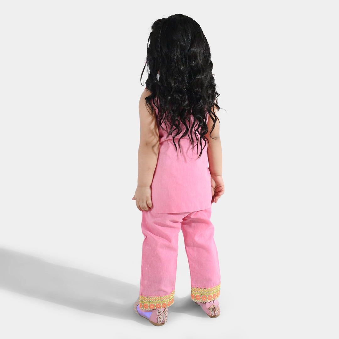 Infant Girls Poly Cotton 2Pcs Roshni-PINK