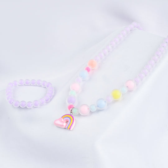 GIRLS ELEGANT BEADED NECKLACE & BRACELET