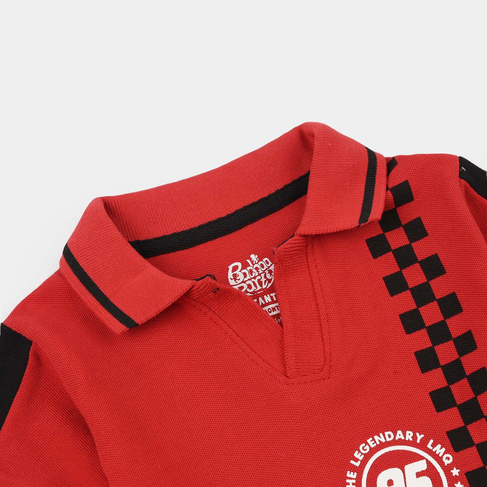 Infant Boys Cotton PK Polo (The Legendary LMQ) - Red