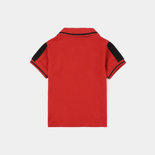 Infant Boys Cotton PK Polo (The Legendary LMQ) - Red