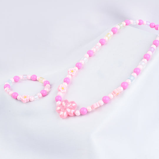 GIRLS ELEGANT BEADED NECKLACE & BRACELET