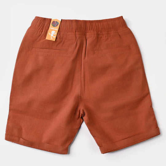 Boys Cotton Twill Cotton Short Dream Big-Brown