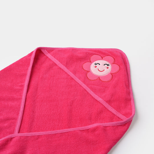 BABY HOODED BATH TOWEL SET | 975-D.PINK FLOWER