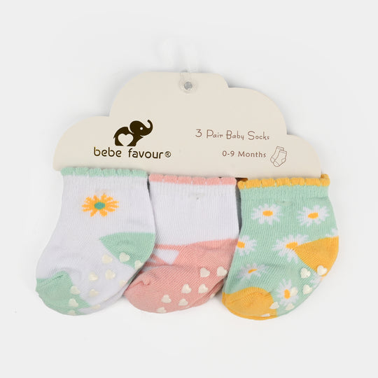 3 Pair Baby Socks 3Pcs | 0-9M