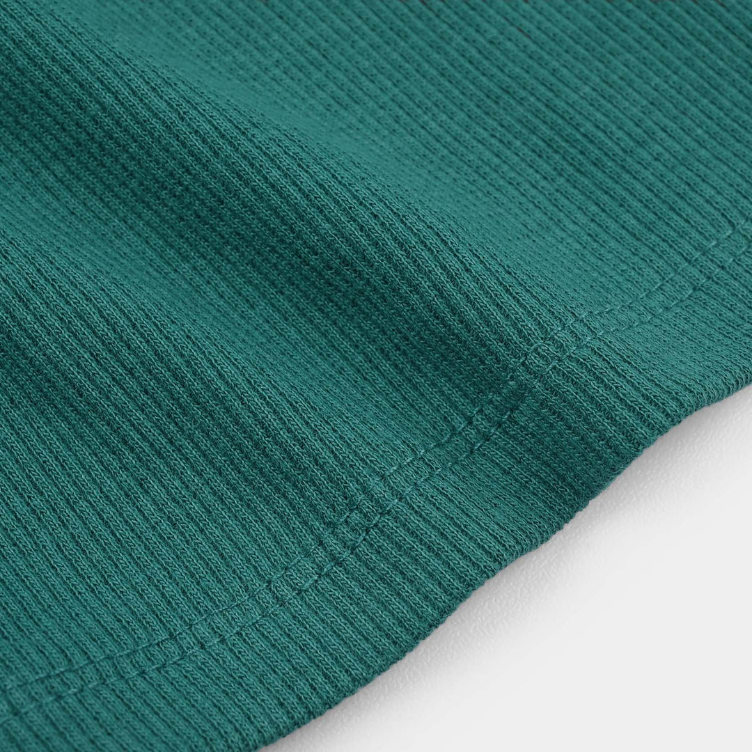 Boys 2x1 Rib Half-Sleeve T-Shirt (Wave Doctor) - Green