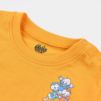 Infant Boys Cotton Jersey Round Neck T-Shirt-Citrus