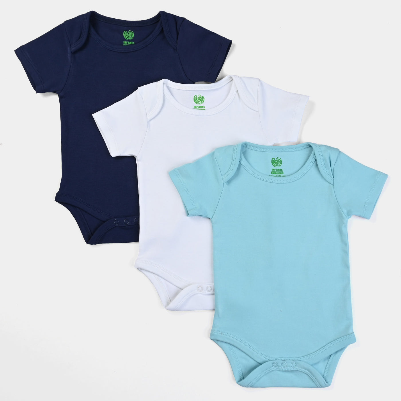 Pack of 3 Infant Boys Cotton Interlock Rompers Basic-Mix