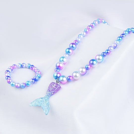 GIRLS ELEGANT BEADED NECKLACE & BRACELET