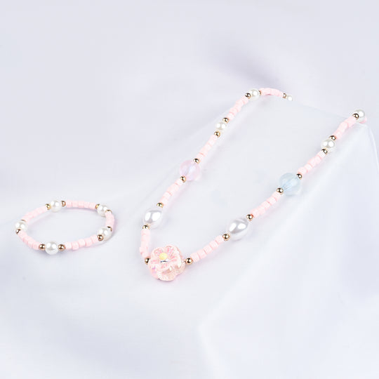 GIRLS ELEGANT BEADED NECKLACE & BRACELET
