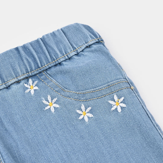 Girls Denim Stretch Jegging Light Flower-LT.Blue