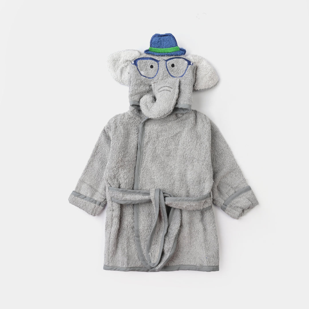 CHARACTER HOODED BATH GOWN Y902-GRAY ELEPHANT