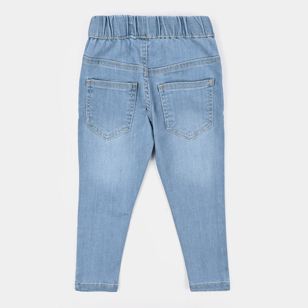 Girls Denim Stretch Jegging Light Flower-LT.Blue