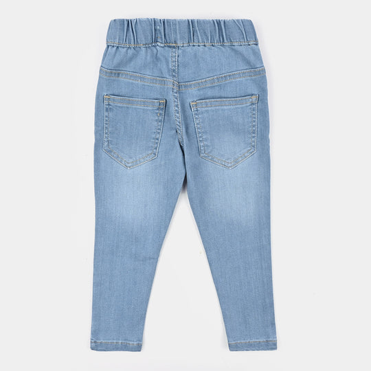 Girls Denim Stretch Jegging Light Flower-LT.Blue