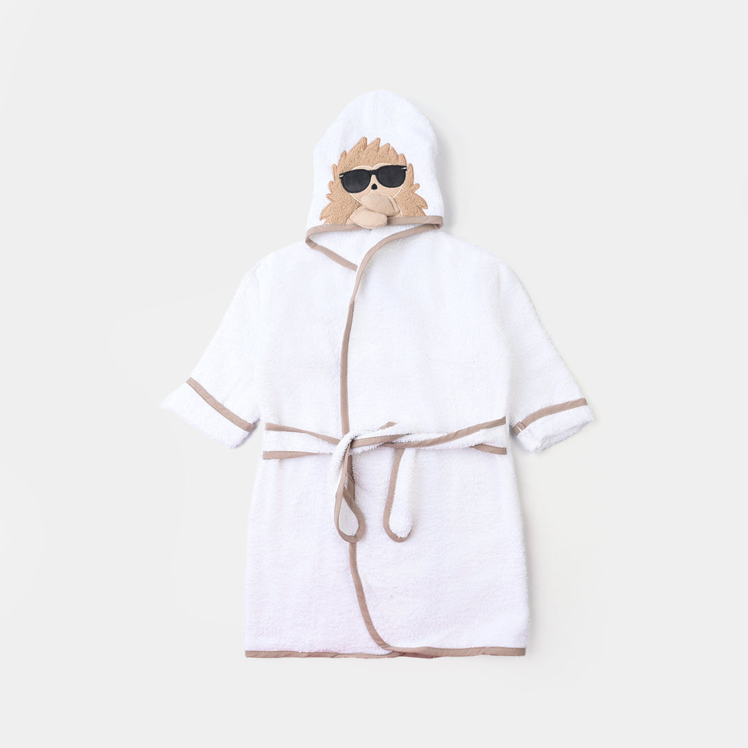 CHARACTER HOODED BATH GOWN Y902-WHITE MONKEY