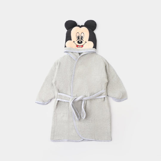 CHARACTER HOODED BATH GOWN Y902-GRAY MICKEY