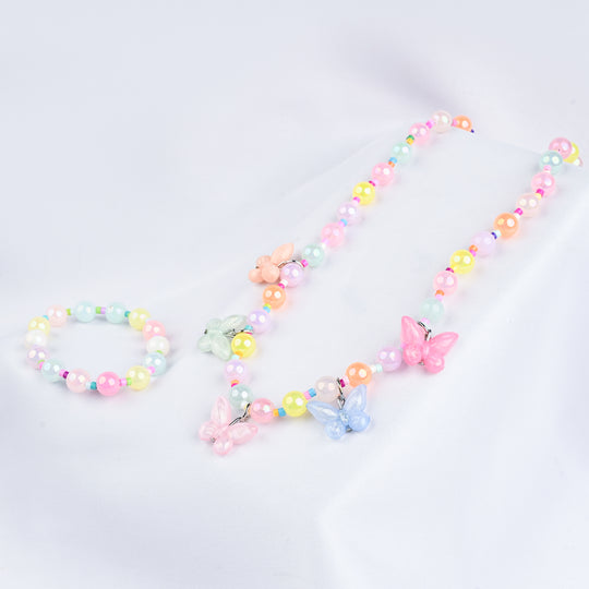 GIRLS ELEGANT BEADED NECKLACE & BRACELET