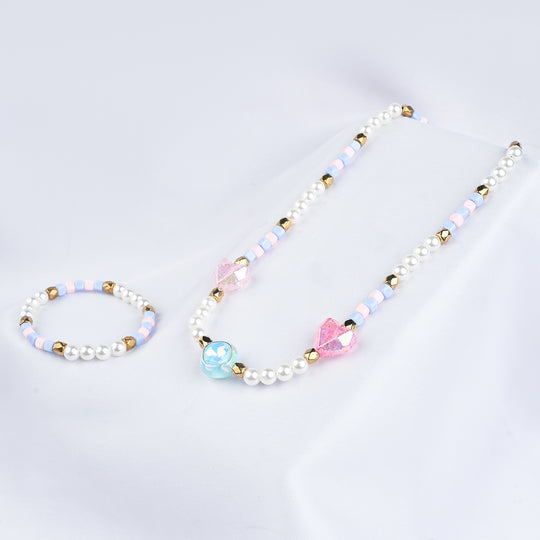 GIRLS ELEGANT BEADED NECKLACE & BRACELET