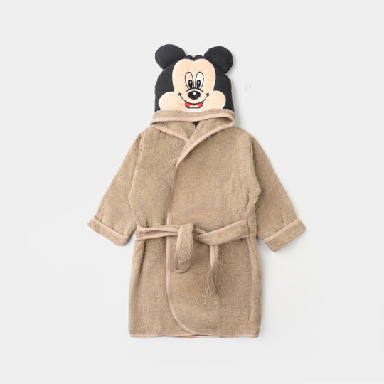 CHARACTER HOODED BATH GOWN Y902-BROWN MICKEY