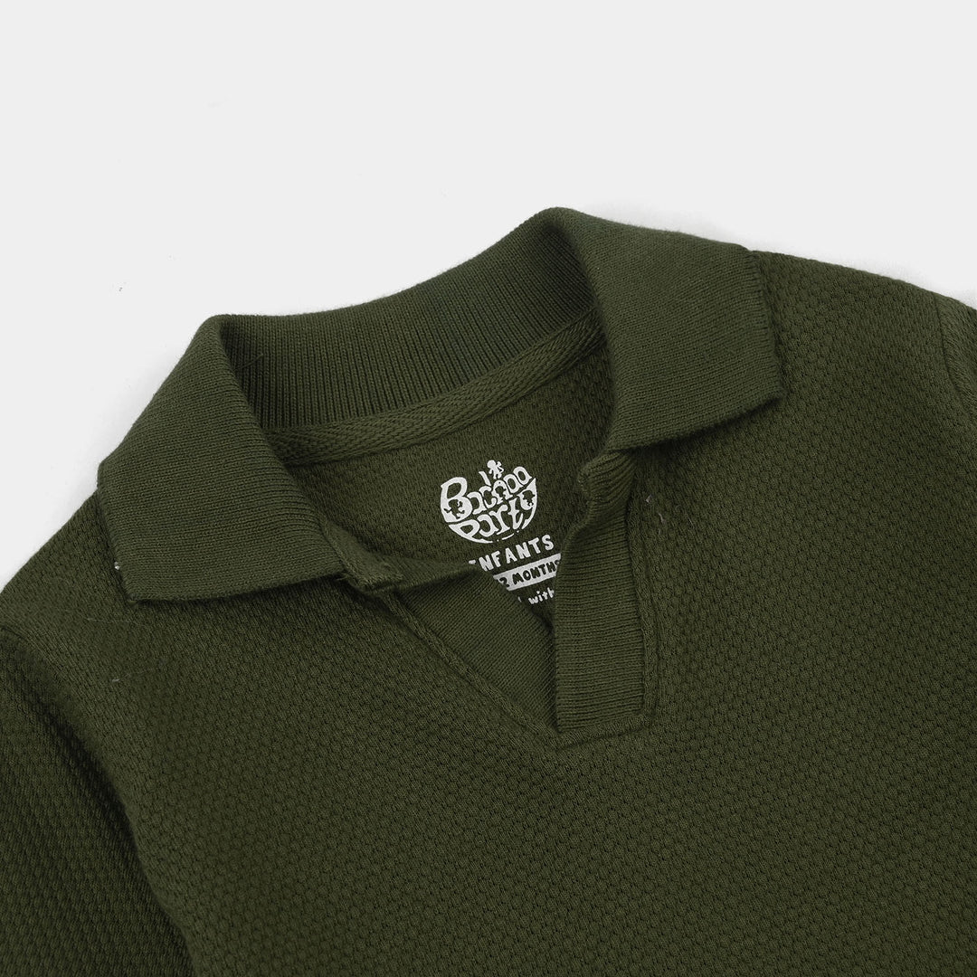 Infant Boys Cotton PK Polo (Happy Summer Day) - Chive Green