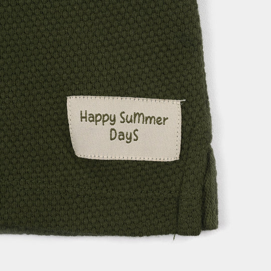 Infant Boys Cotton PK Polo (Happy Summer Day) - Chive Green