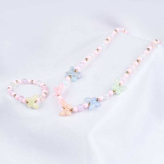 GIRLS ELEGANT BEADED NECKLACE & BRACELET
