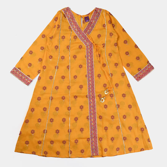 Girls Jacquard 2Pcs Suit-Gold Rod