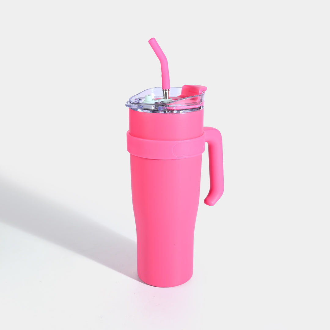Tumbler with Handle & Straw