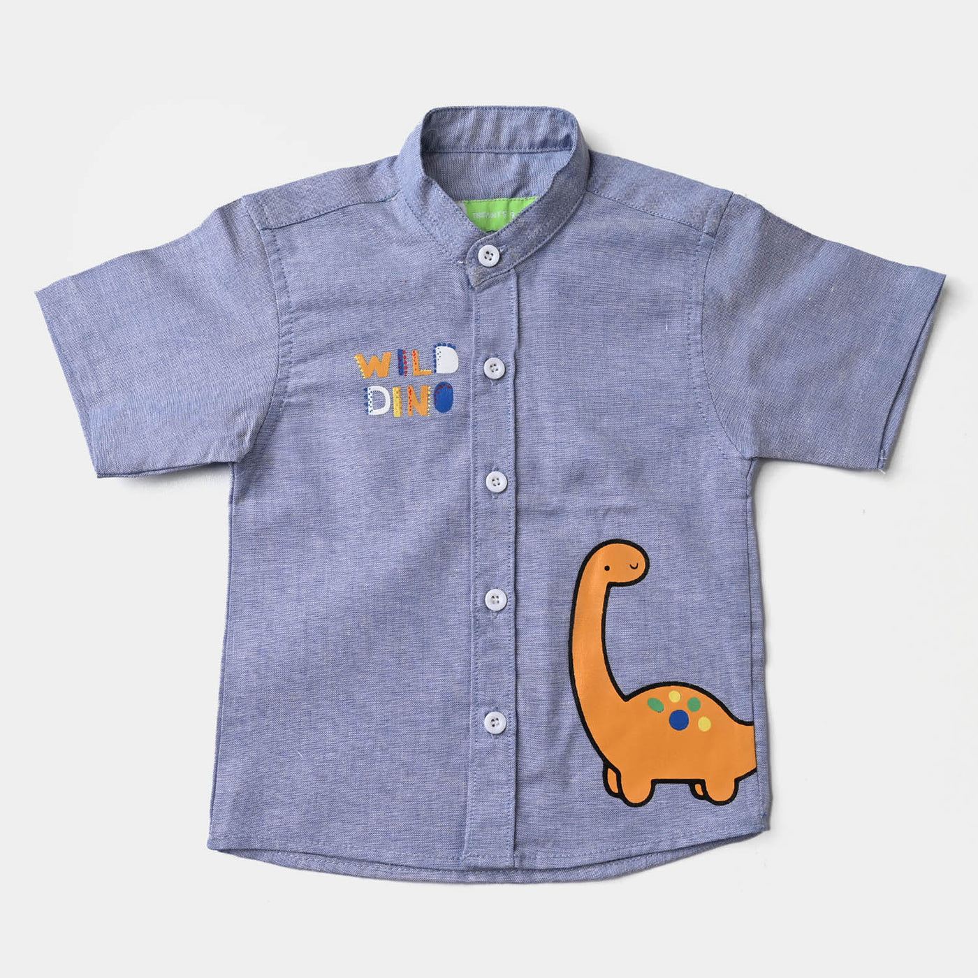 Infant Boys Oxford Basic Casual Shirt (Wild One)-L/BLUE