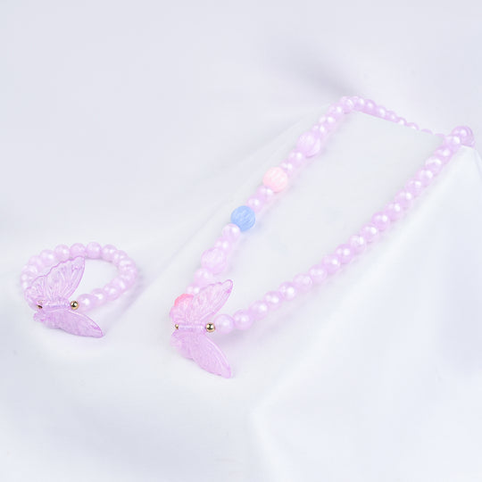 GIRLS ELEGANT BEADED NECKLACE & BRACELET
