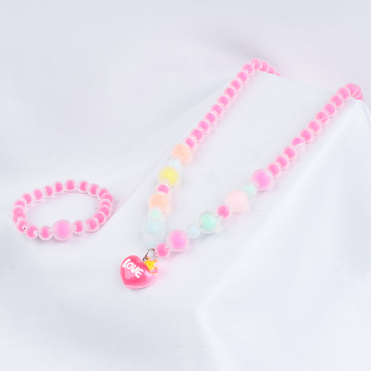 GIRLS ELEGANT BEADED NECKLACE & BRACELET