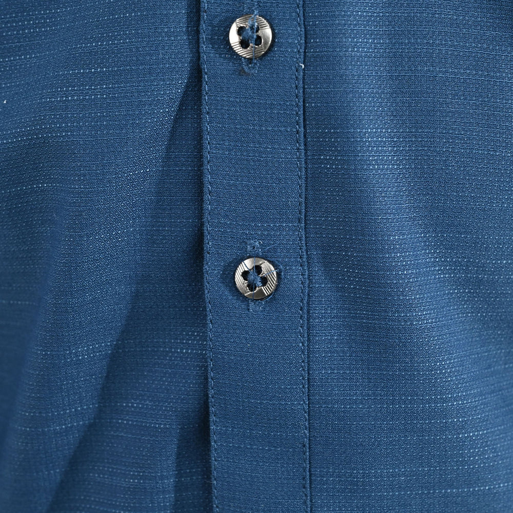 Boys Poly Viscose Kurta Pajama (Cut N Sew) – Teal Blue