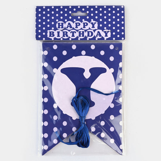 Happy Birthday Hanging Banner - Blue