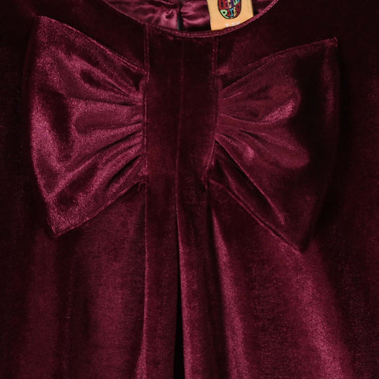 Girls Velvet Fancy Frock-Glamour Girl-MAROON