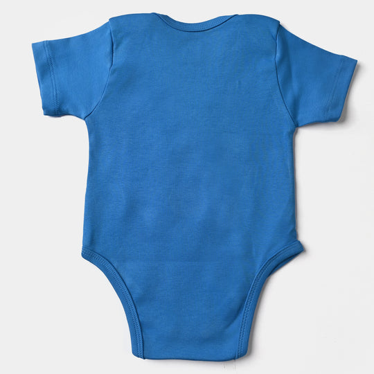 Infant Unisex Cotton Interlock Romper Monster Holiday-Brill Blue